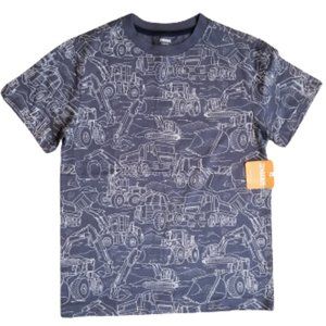 Gymboree Boys Trucks Pattern Short Sleeve Tee Grey White Youth Back to School